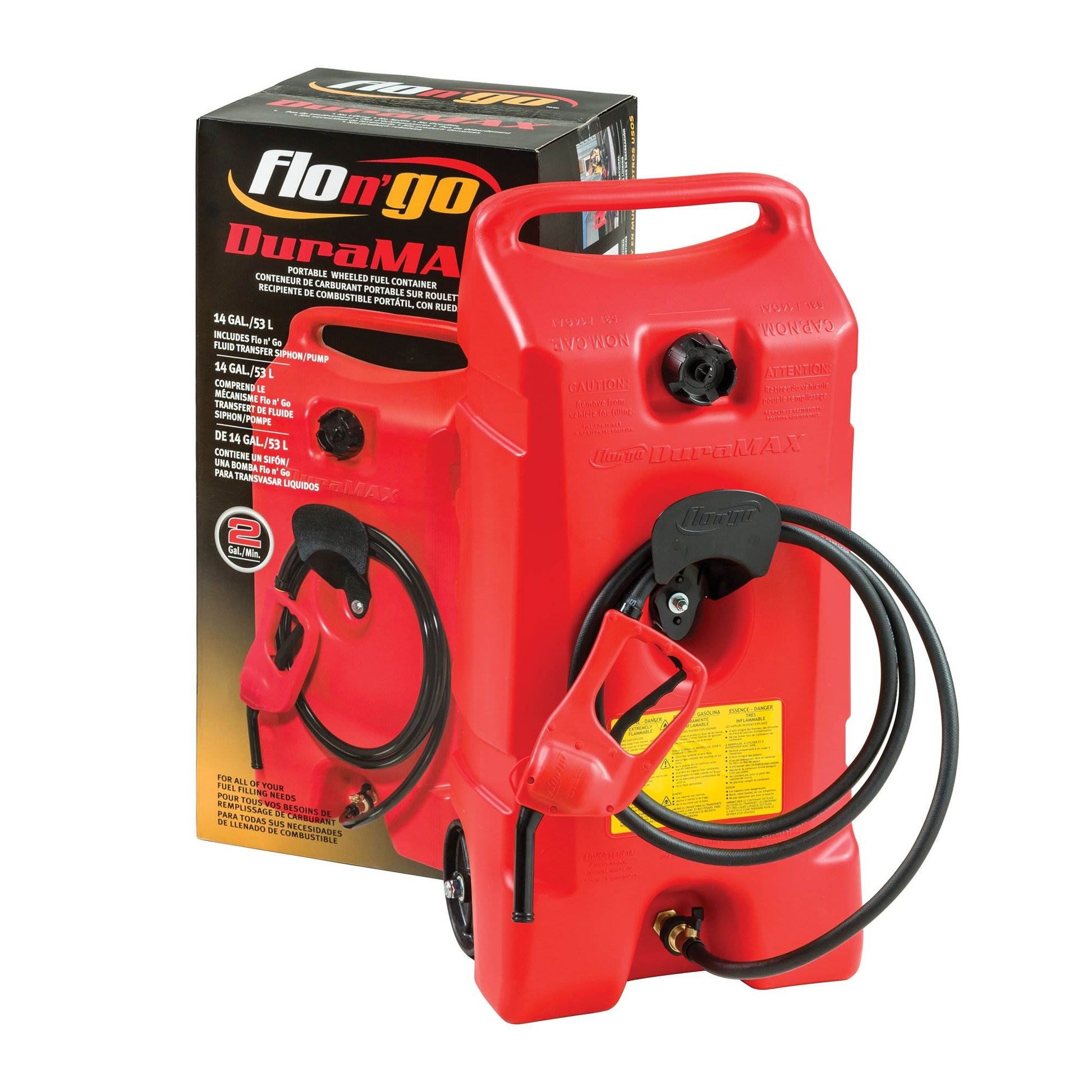 Scepter Flo N' Go Duramax 14 Gal Gas Fuel Tank Container Caddy Can & Pump, Red - Find Fresh Goods