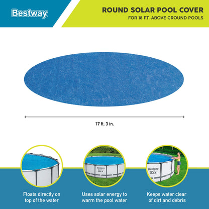 Bestway Flowclear 18' Round Solar Pool Cover for Above Ground Pools (Cover Only)