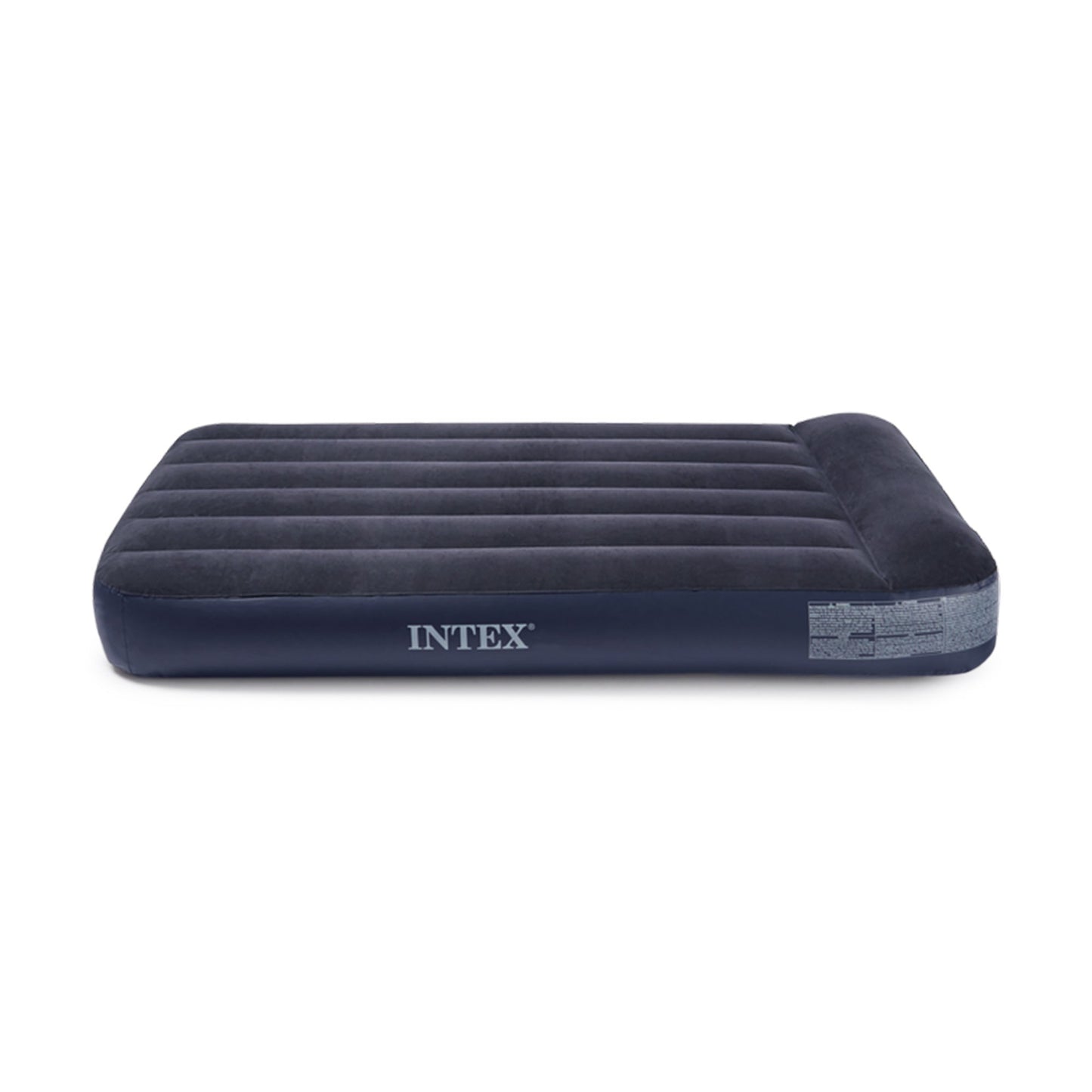 Intex Dura Beam Pillow Rest Classic Blue Standard Airbed w/ Built In Pump, Twin