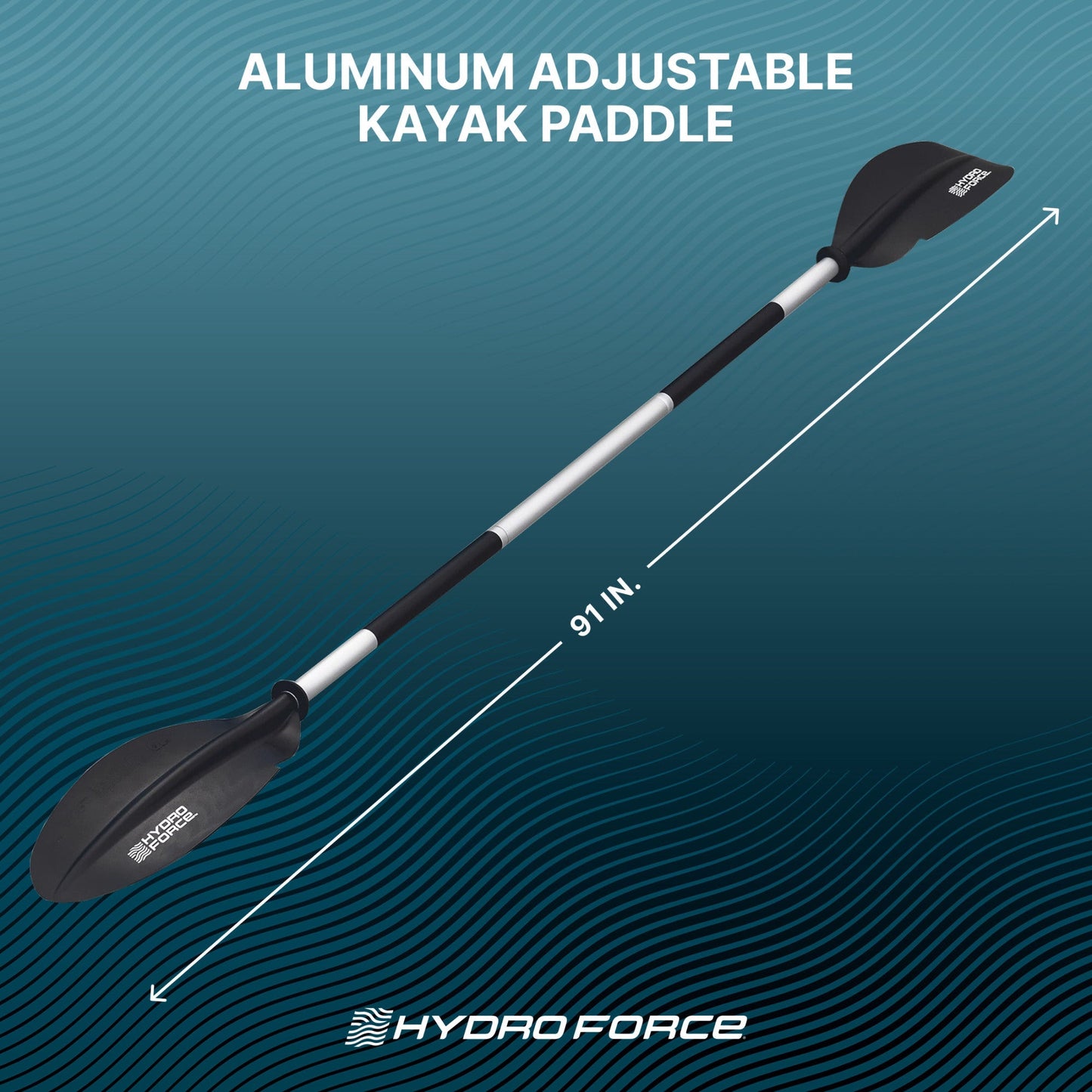 Bestway Hydro Force 91” Adjustable Aluminum Locking Kayak Paddle and Grip, Black