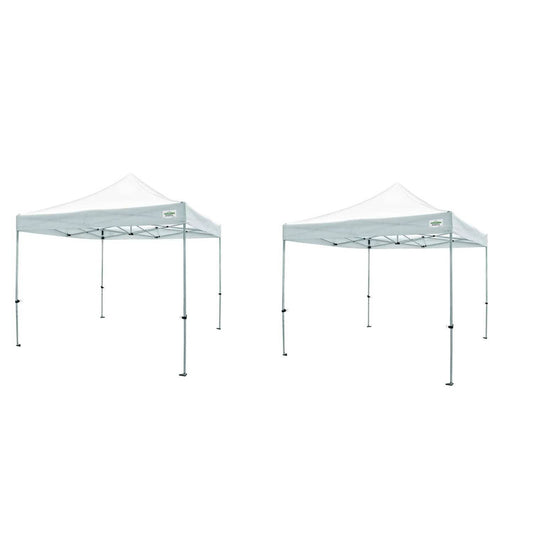Caravan Canopy TitanShade 10 x 10 Steel Portable Instant Canopy, White (2 Pack)