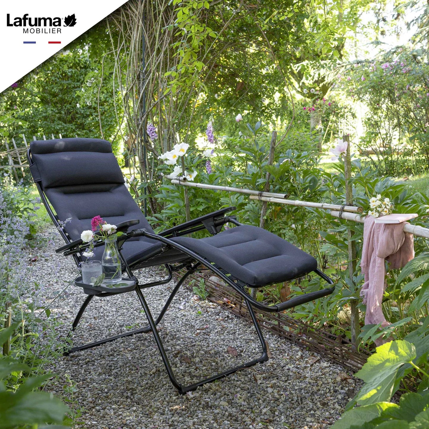 Lafuma Futura Air Comfort Zero Gravity Indoor Outdoor Recliner Chair, Acier