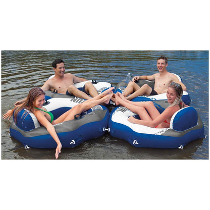 Intex 58854EP River Run Connect Lounge Inflatable Floating Water Tube (7 Pack)