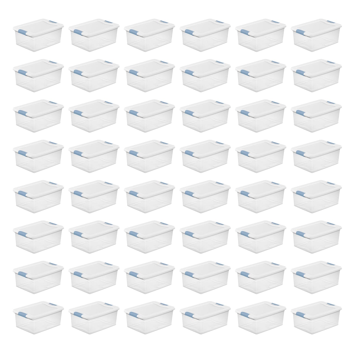 Sterilite Plastic 15 Quart Storage Box Container with Latching Lid, 48 Pack