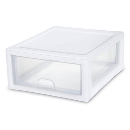 Sterilite 27 Qt (4 Pk) & 16 Qt (6 Pk) Stackable Plastic Storage Drawer Container