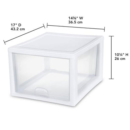 Sterilite 27 Qt (4 Pk) & 16 Qt (6 Pk) Stackable Plastic Storage Drawer Container
