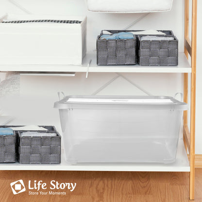Life Story Clear Stackable Closet Organization & Storage Box, 55 Quart (24 Pack)