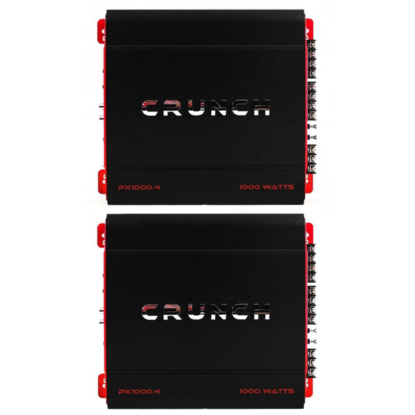 Crunch 4 Channel 1000 Watt Amp A/B Class Car Stereo Amplifier (2 Pack)