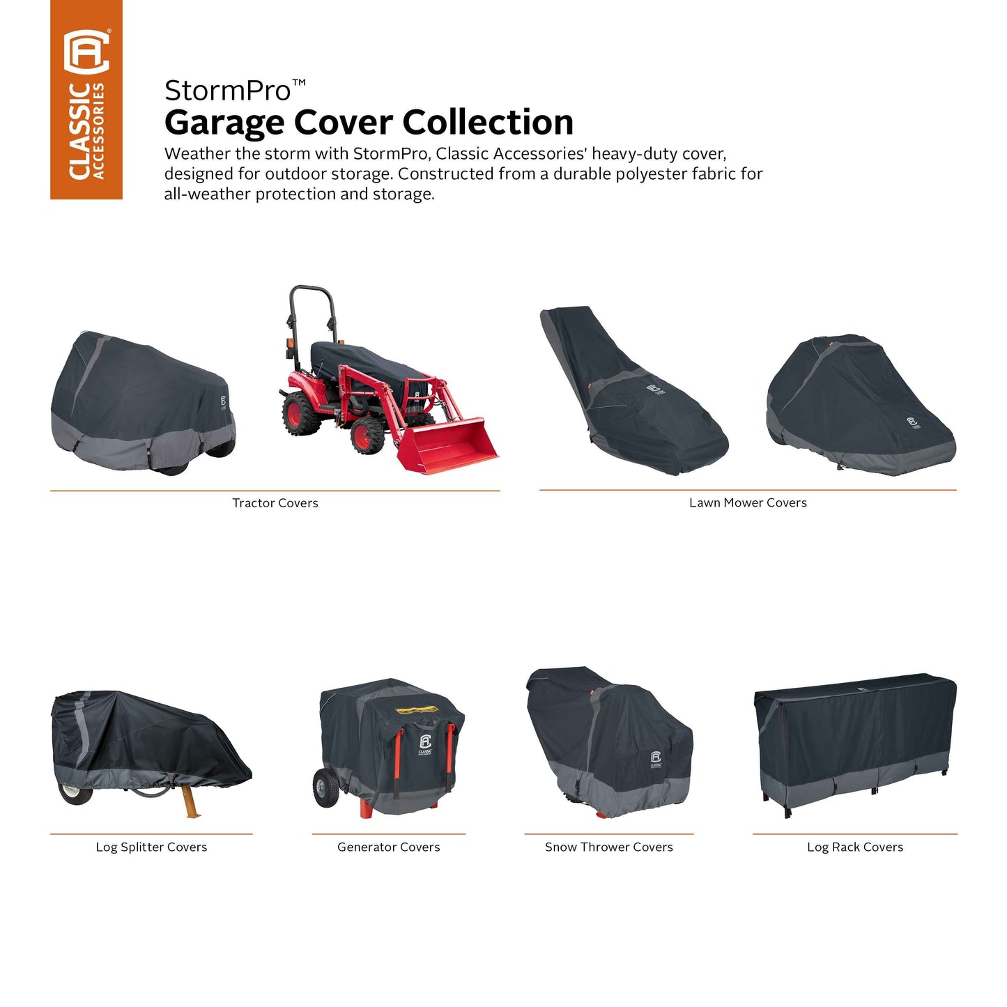 Classic Accessories StormPro™ RainProof Heavy-Duty Compact Utility Tractor Cover