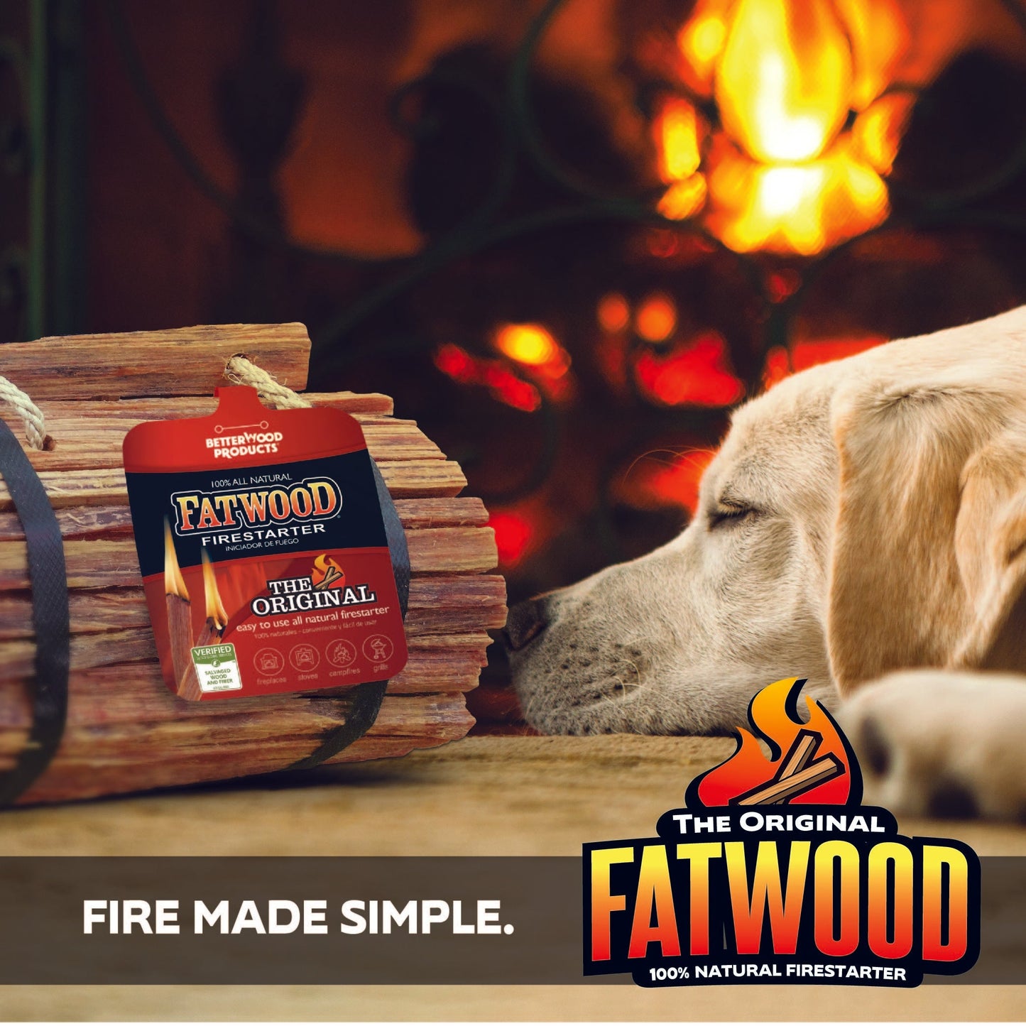 Betterwood Fatwood Firestarter, All Weather Natural Pine Fire Sticks, 10 Pounds