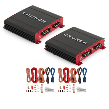 Crunch PX-1000.2 2 Channel 1000W Car Stereo Amplifier + Amp Wiring Kit (2 Pack) - Find Fresh Goods