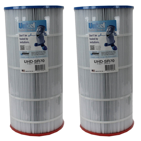 Unicel UHD-SR70 72 Sq Ft 4 Oz Media Pool Filter Cartridge, 195 Pleats (2 Pack)