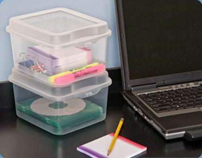 Sterilite Large Latching Storage Box, 6 Pack, and Small Latching Storage Box, 12 Pack