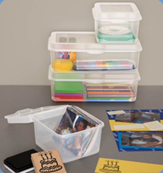 Sterilite Large Latching Storage Box, 6 Pack, and Small Latching Storage Box, 12 Pack