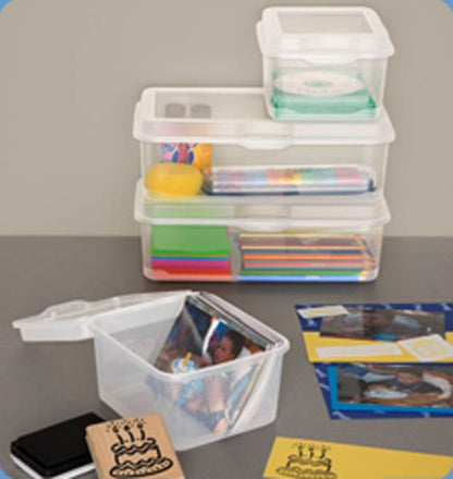 Sterilite Large Latching Storage Box, 6 Pack, and Small Latching Storage Box, 12 Pack