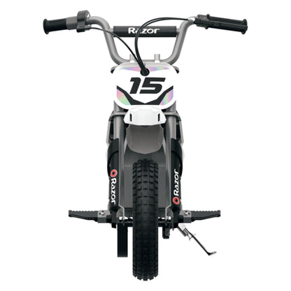 Razor MX400 Dirt Rocket Electric Motocross Motorcycle Bikes, 1 White & 1 Green