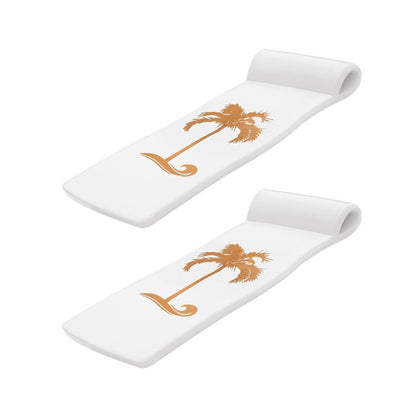 Recreation Sunsation 70" Foam Lounger Pool Float, Bronze Palm White (2 Pack)