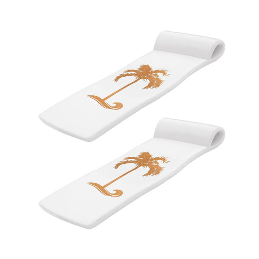 Recreation Sunsation 70" Foam Lounger Pool Float, Bronze Palm White (2 Pack)