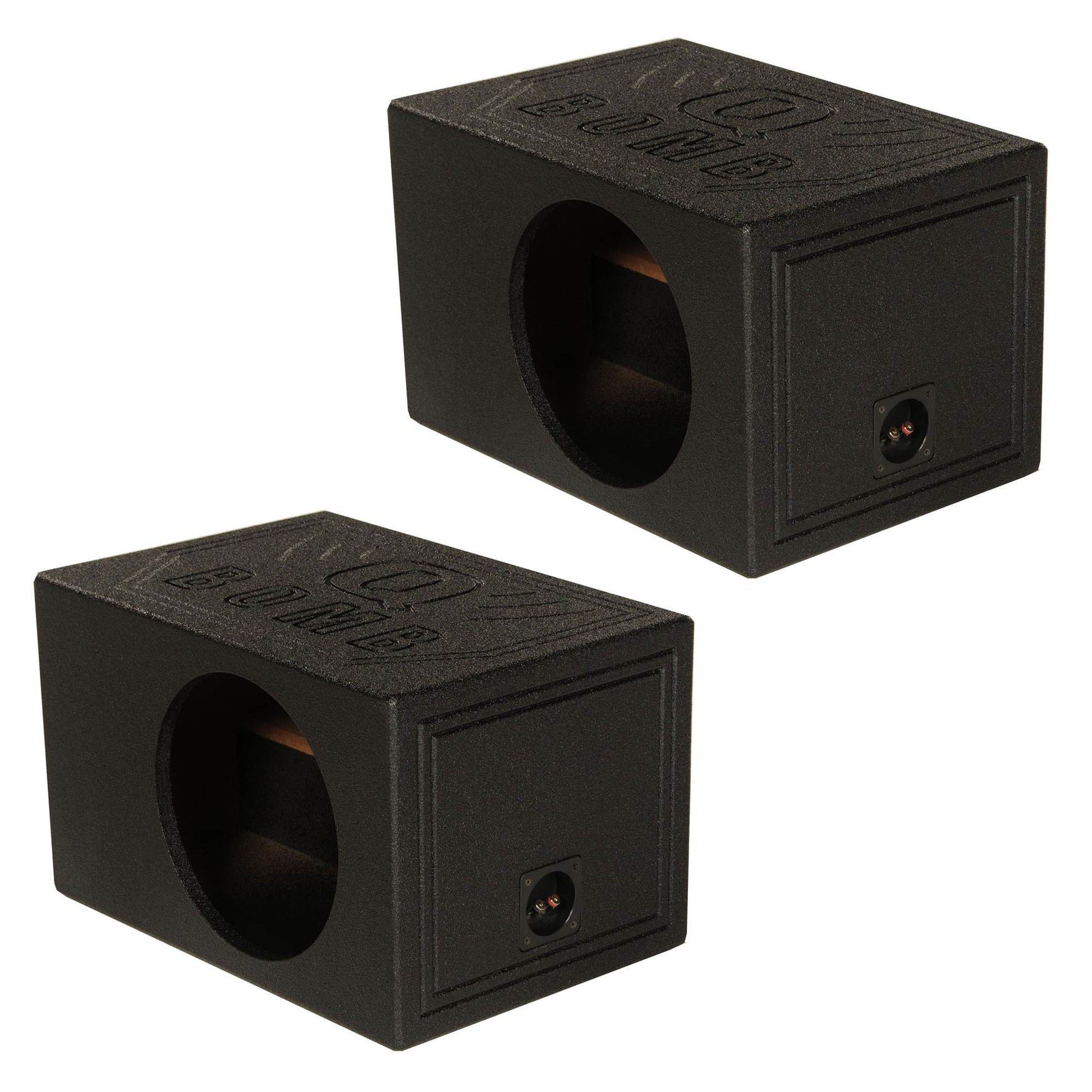 Q-Power QBOMB10VL Single 10" Vented Ported Car Subwoofer Box Enclosure (2 Pack) - Find Fresh Goods