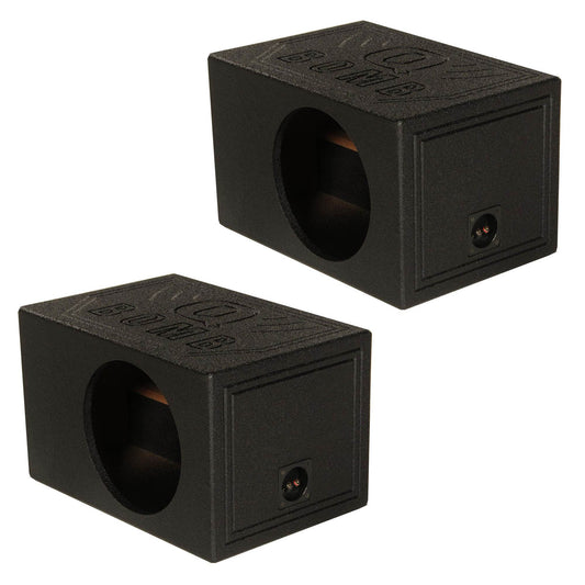 Q-Power QBOMB10VL Single 10" Vented Ported Car Subwoofer Box Enclosure (2 Pack) - Find Fresh Goods