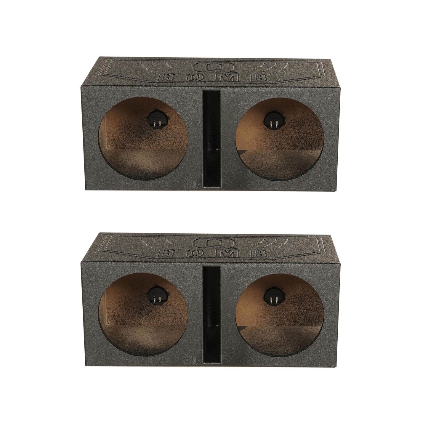 Q Power Dual 10 Inch Vented Port Subwoofer Sub Box w/ Bedliner Spray (2 Pack) - Find Fresh Goods
