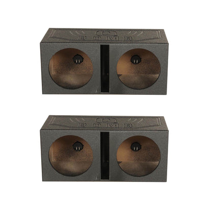 Q Power Dual 10 Inch Vented Port Subwoofer Sub Box w/ Bedliner Spray (2 Pack) - Find Fresh Goods