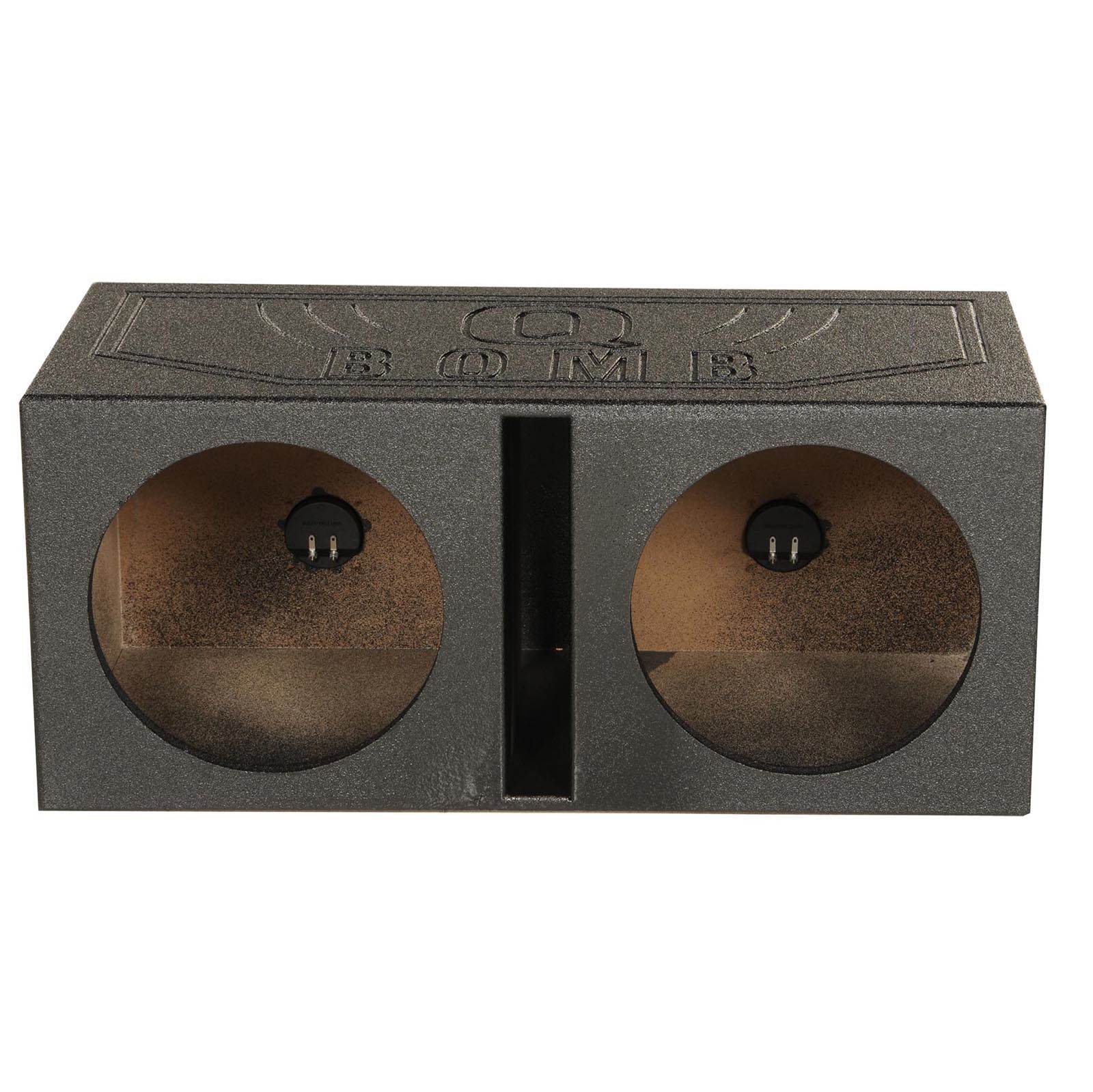 Q Power Dual 10 Inch Vented Port Subwoofer Sub Box w/ Bedliner Spray (2 Pack) - Find Fresh Goods