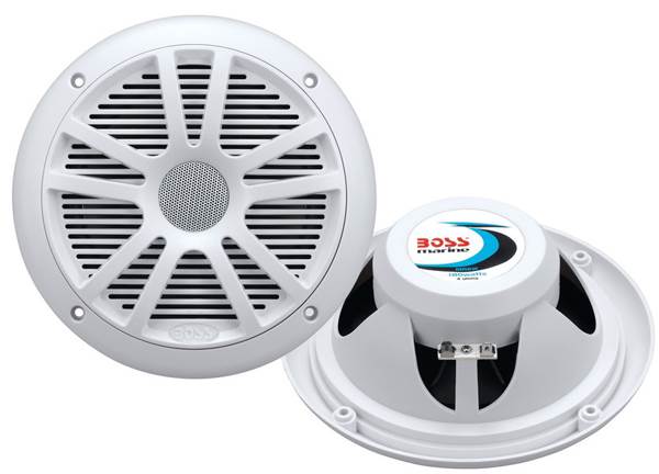 Boss Audio MR6W 6.5" 180W Dual Cone Marine/Boat Speakers Stereo, White (8 Pack)