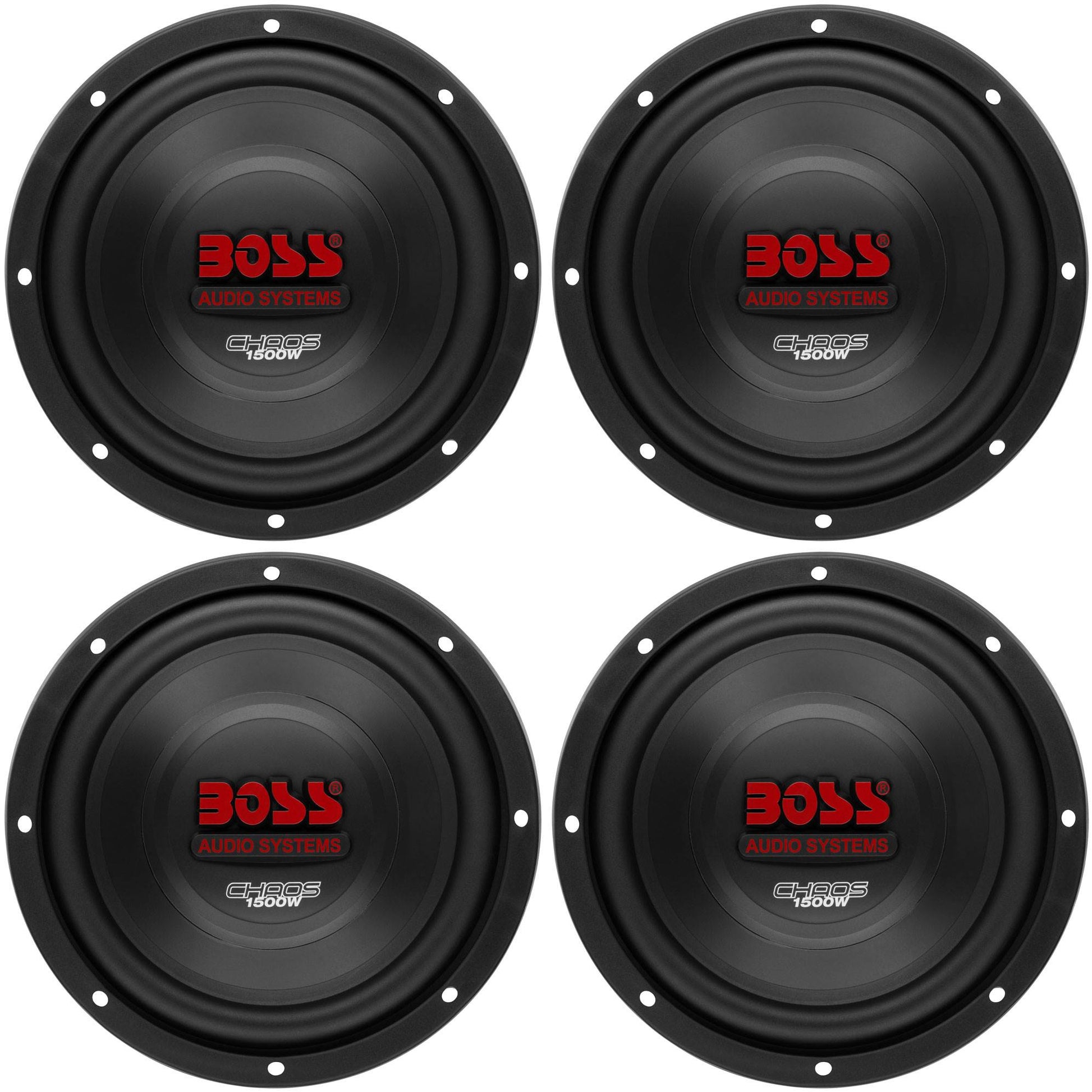 Boss 10" 1500W Car Subwoofer Audio DVC Power Sub Woofer 4 Ohm Stereo (4 Pack) - Find Fresh Goods