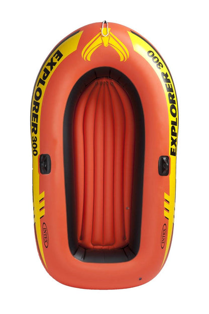 Intex Explorer 300 Inflatable Fishing 3 Person Raft Boat w/ Pump & Oars (3 Pack)