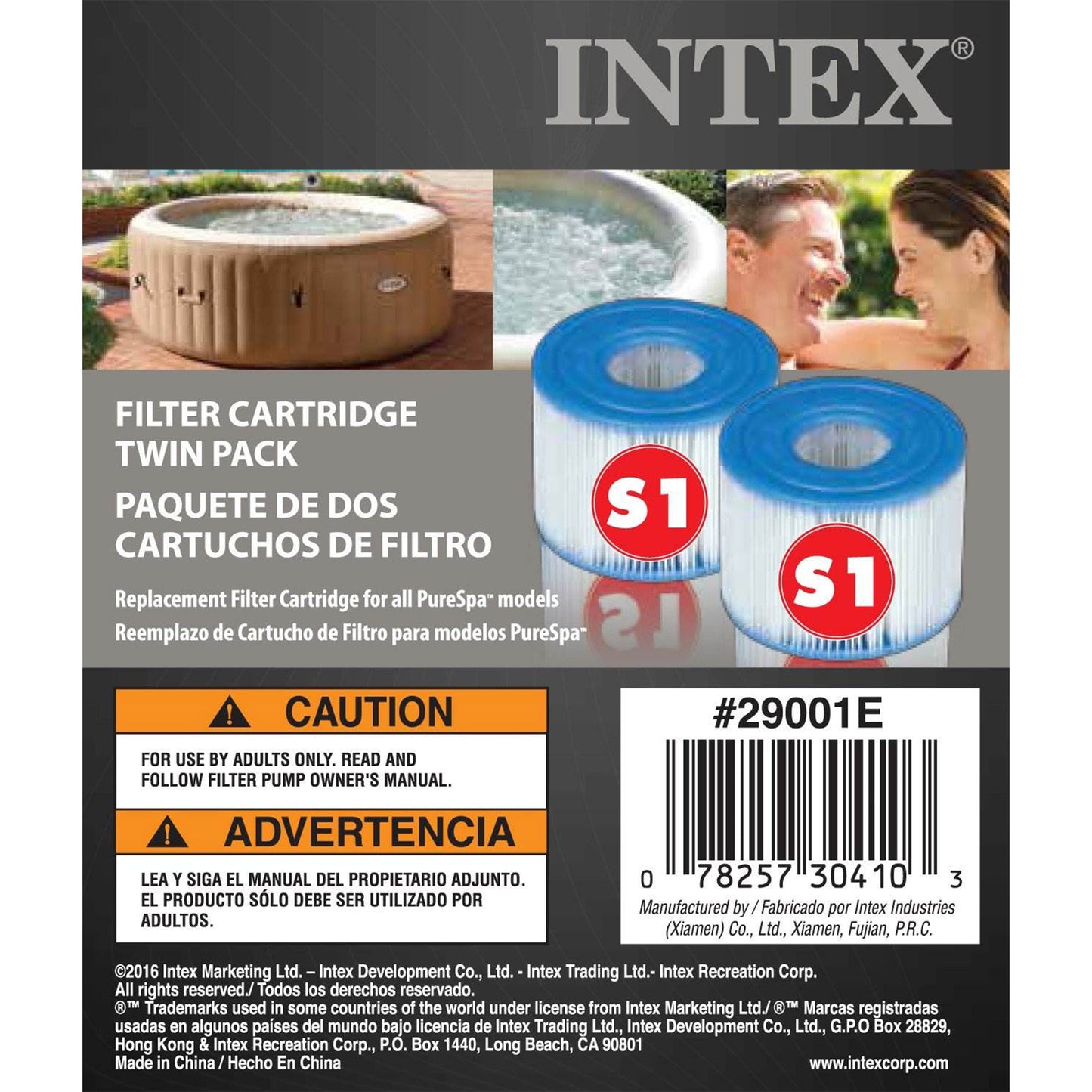 Intex Seat for Inflatable PureSpa Hot Tub & S1 Pool Filter Cartridges (6 Pack)