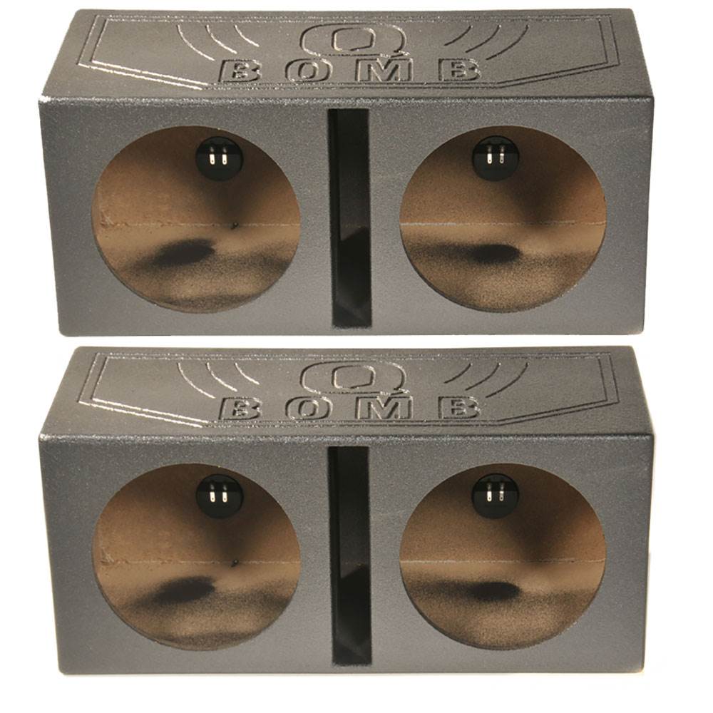 Q-POWER 15V Dual 15" Vented Port Subwoofer Sub Box w/ Bedliner Spray (2 Pack) - Find Fresh Goods
