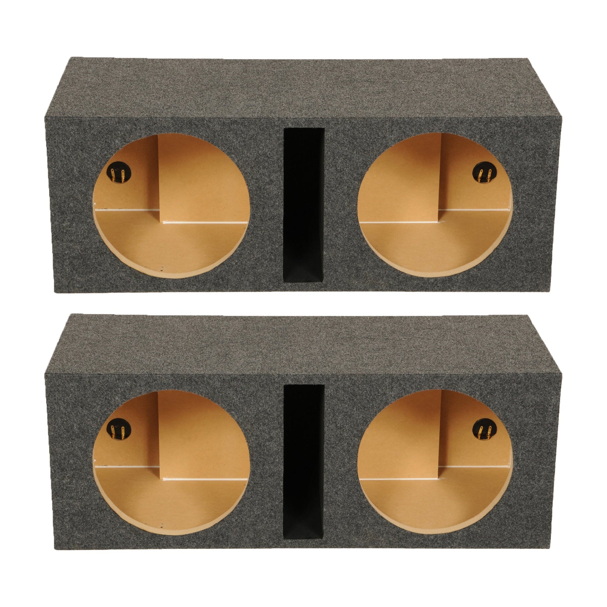 QPower QBASS Dual 10 Inch Car Audio Subwoofer Enclosure Box, Charcoal (2 Pack) - Find Fresh Goods