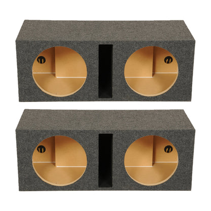 QPower QBASS Dual 10 Inch Car Audio Subwoofer Enclosure Box, Charcoal (2 Pack) - Find Fresh Goods