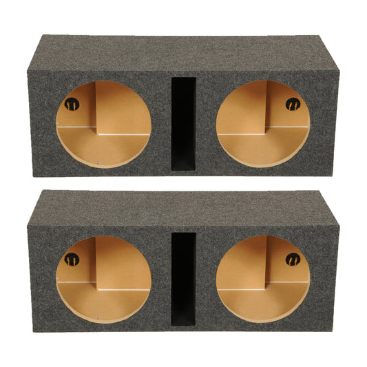QPower QBASS Dual 10 Inch Car Audio Subwoofer Enclosure Box, Charcoal (2 Pack) - Find Fresh Goods