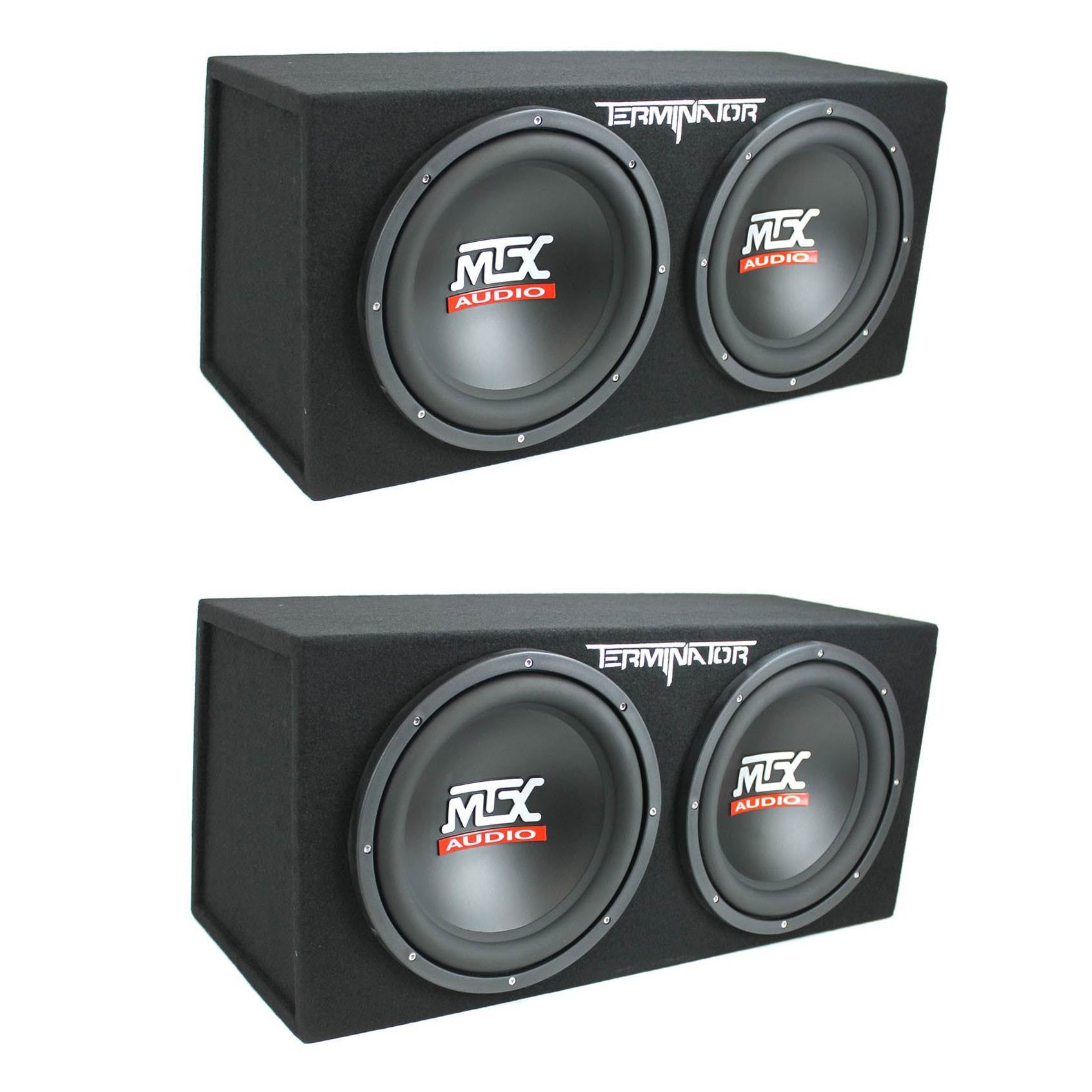 MTX 12-Inch 1200-Watt Car Audio Dual Loaded Subwoofer Box Enclosure (2 Pack) - Find Fresh Goods