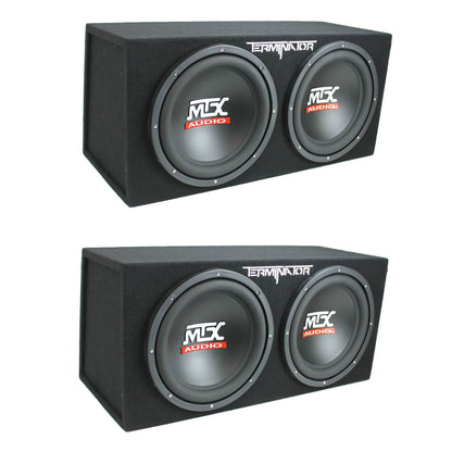 MTX 12-Inch 1200-Watt Car Audio Dual Loaded Subwoofer Box Enclosure (2 Pack) - Find Fresh Goods