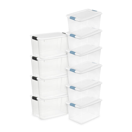 Sterilite 70 Quart Ultra Latch Storage Box (4 Pack) & 64 Qt. Container (6 Pack)