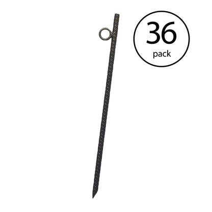 Yard Tuff Grip Rebar 18 Inch Steel Durable Tent Canopy Ground Stakes (36 Pack)