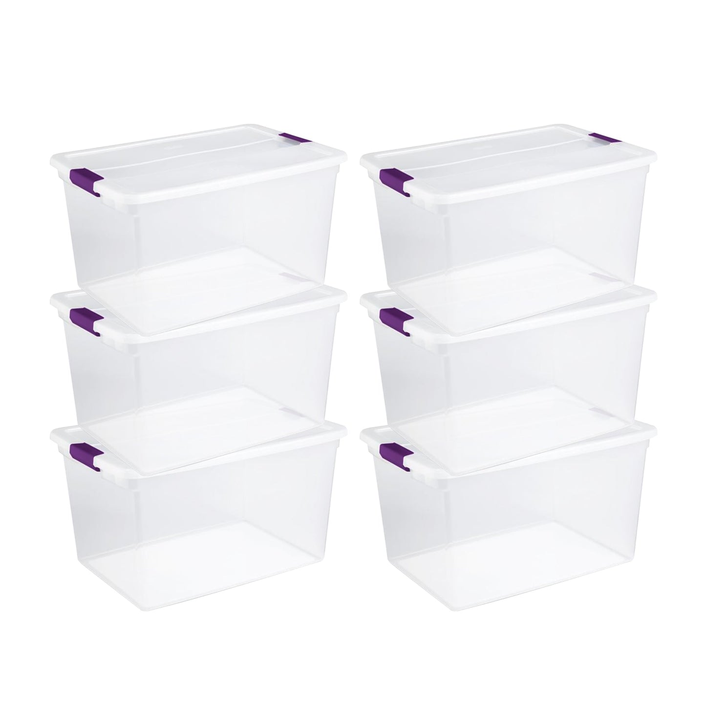 Sterilite 64 Qt Clear Storage Tote, 6 Pack, and 66 Qt Clear Storage Tote, 6 Pack