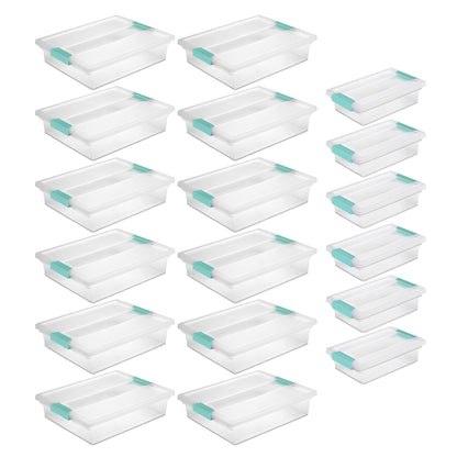 Sterilite Large Clip Storage Box, 12 Pack, and Small Clip Storage Box, 6 Pack