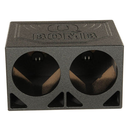 Q Power Dual 10 Inch Triangle Ported Subwoofer Box w/ Bedliner Spray (2 Pack) - Find Fresh Goods