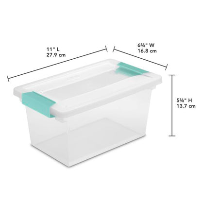 Sterilite 64 Quart Latching Storage Tote Box (6 Pack) + Medium Clip Box (4 Pack)