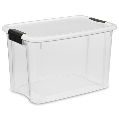 Sterilite 30 Qt 6-Pack & 18 Qt 6-Pack Clear Plastic Stackable Storage Bin w/ Lid