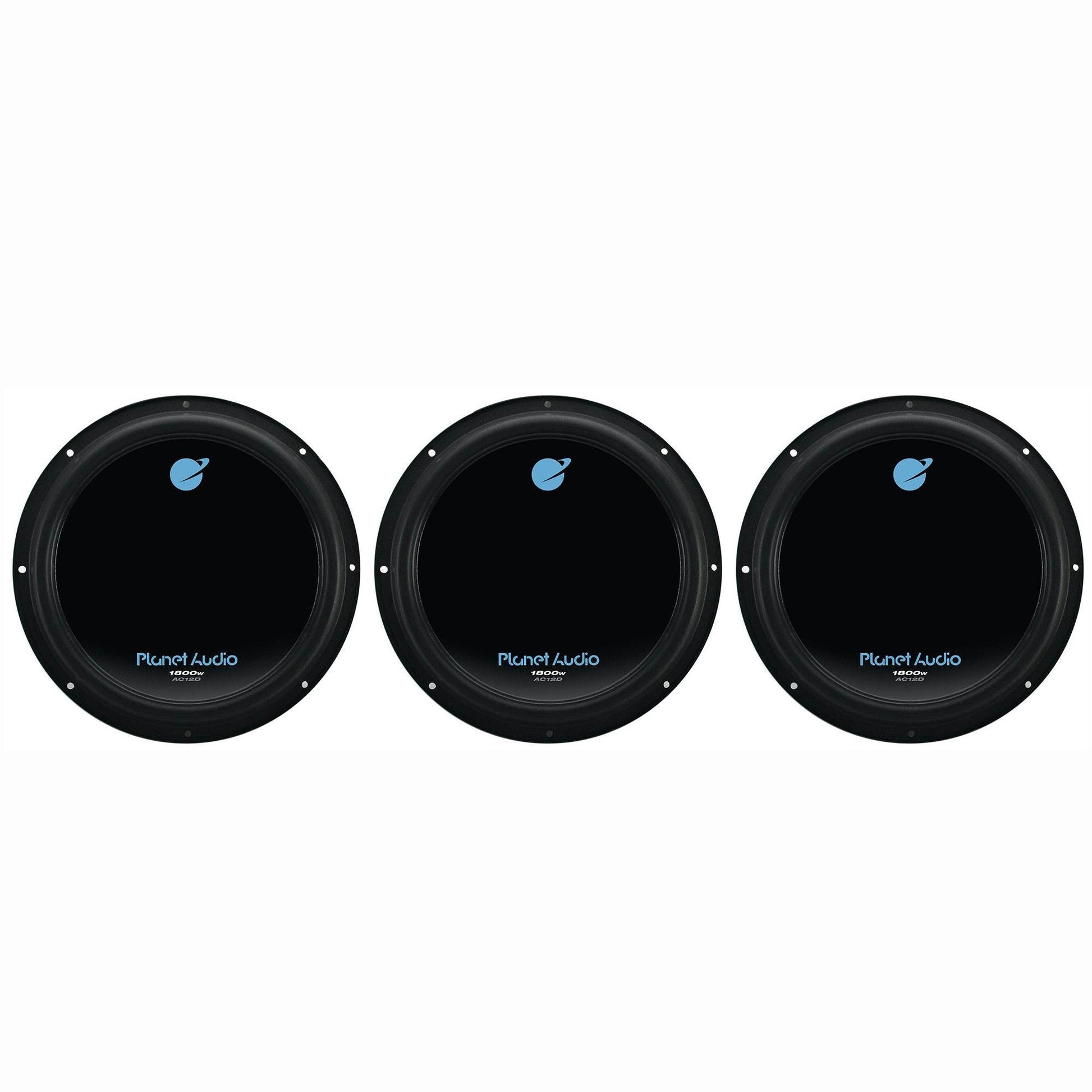 Planet Audio 12" 1800 Watt Car Audio Power Single Subwoofer DVC 4 Ohm (3 Pack) - Find Fresh Goods