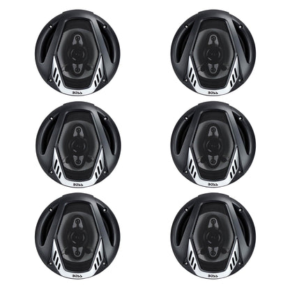 BOSS NX654 6.5" 400W 4-Way Car Audio Coaxial Speakers Stereo, Black (6 Speakers) - Find Fresh Goods