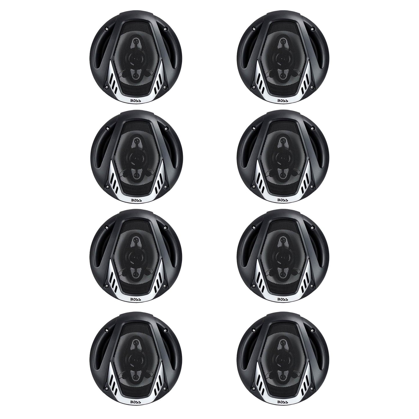 BOSS NX654 6.5" 400W 4-Way Car Audio Coaxial Speakers Stereo, Black (8 Speakers) - Find Fresh Goods