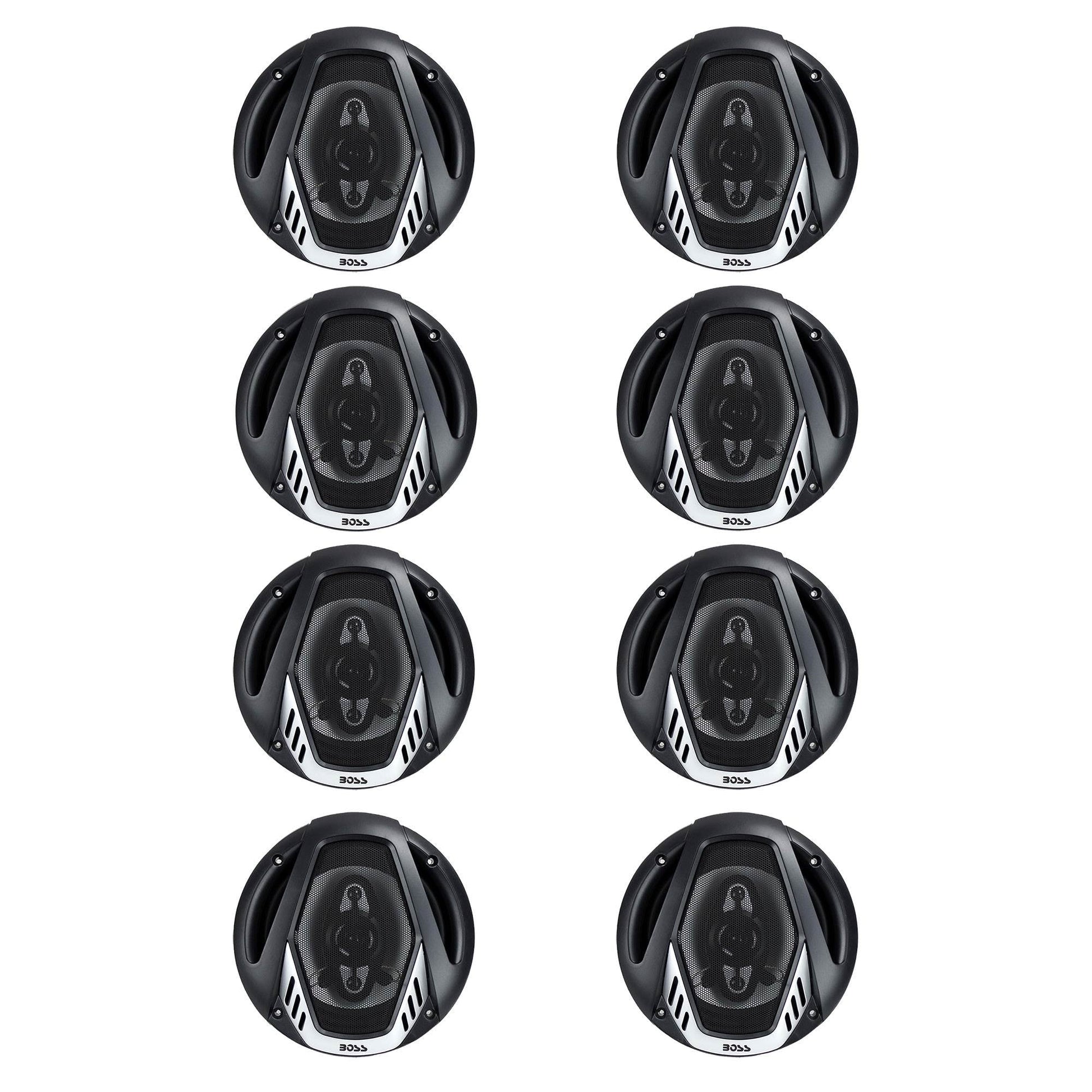 BOSS NX654 6.5" 400W 4-Way Car Audio Coaxial Speakers Stereo, Black (8 Speakers) - Find Fresh Goods