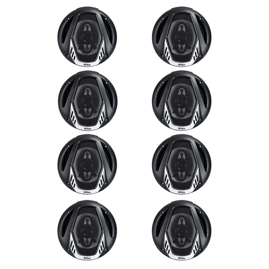 BOSS NX654 6.5" 400W 4-Way Car Audio Coaxial Speakers Stereo, Black (8 Speakers) - Find Fresh Goods