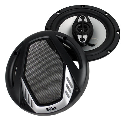 BOSS NX654 6.5" 400W 4-Way Car Audio Coaxial Speakers Stereo, Black (8 Speakers) - Find Fresh Goods